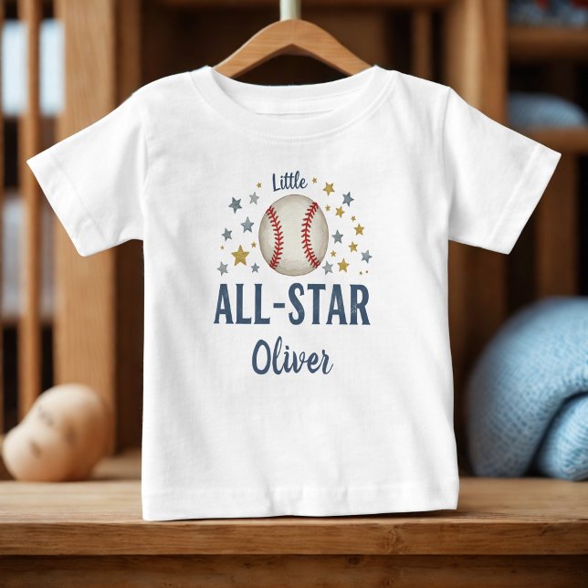 Kleiner All-Star-Baseball mit Sternen Baby T-shirt (Von Creator hochgeladen)