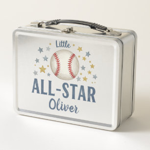 Kleiner All-Star Baseball mit Sternen Metall Brotdose