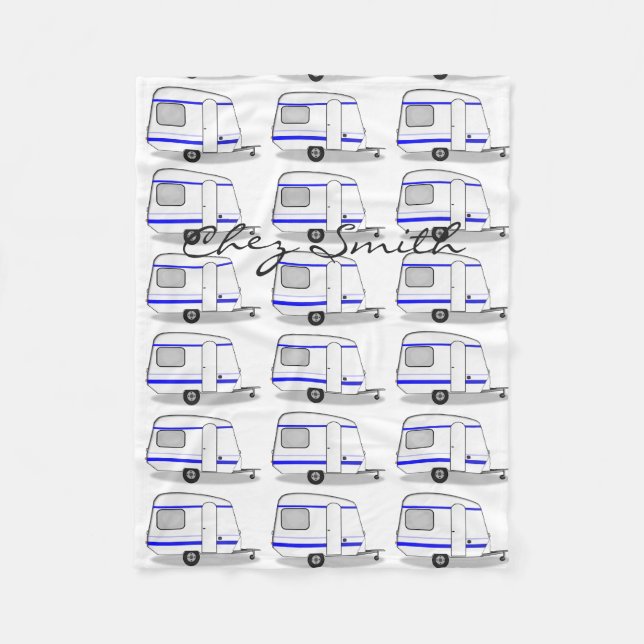 Kleiner Anhänger-Sinti und Romawohnwagen Fleecedecke (Vorderseite)