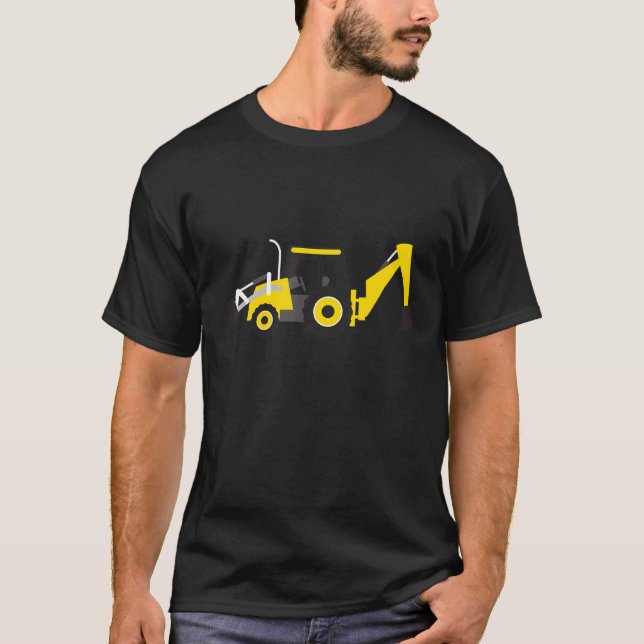 Kleiner Arbeiter-Backhoe-Traktor T-Shirt (Vorderseite)