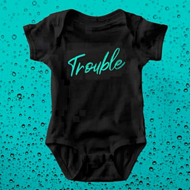 Kleiner Ärger - Aquamarines Script Baby Bodysuit Strampler (Von Creator hochgeladen)