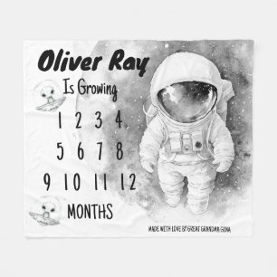 Kleiner Astronaut-Milestone-Leder Fleecedecke