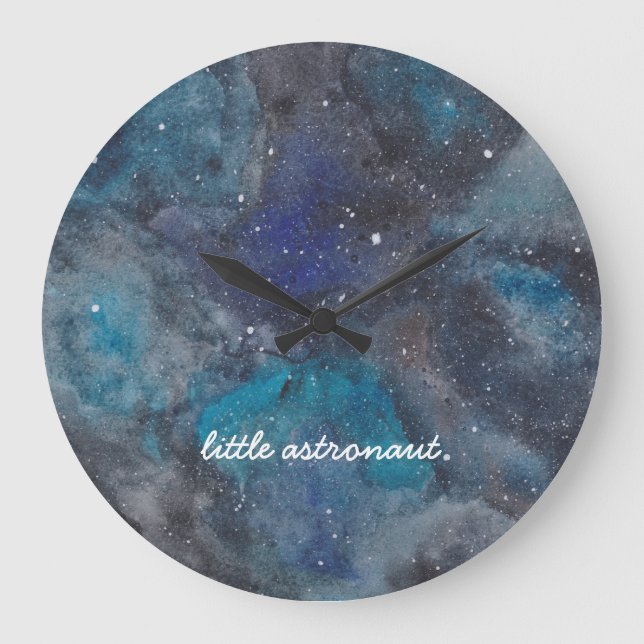 Kleiner Astronautenraum Große Wanduhr (Vorderseite)