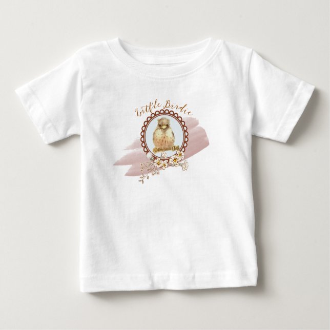 Kleiner Baby Robin mit Field-Blume Baby T-shirt (Vorderseite)