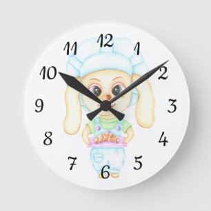 Kleiner Bäcker Runde Wanduhr
