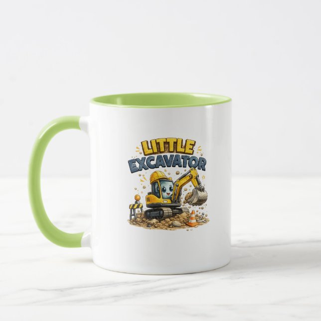 Kleiner Bagger Süße Baustellen-Tasse Tasse (Links)
