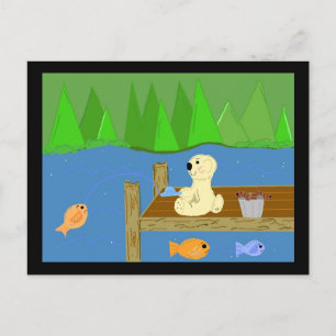 Kleiner Bär auf dem Dock Postkarte