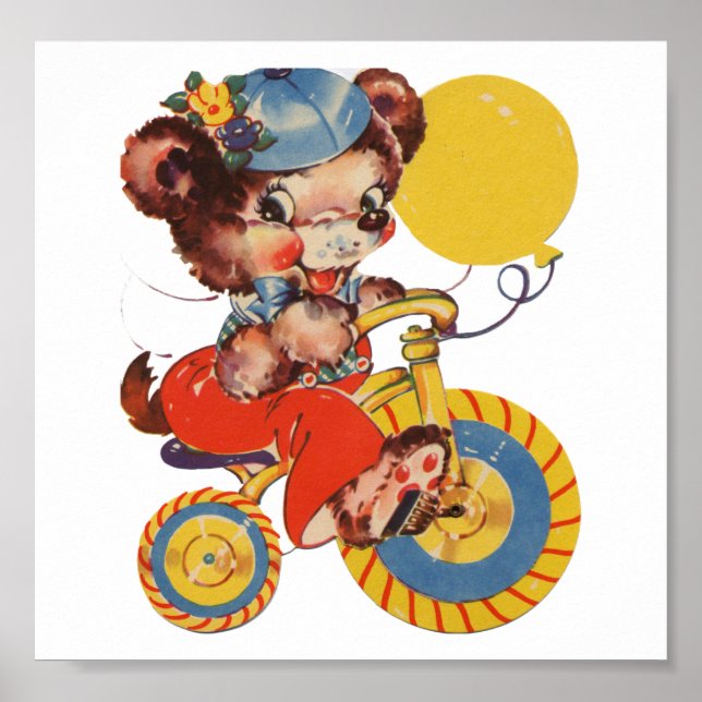 Kleiner Bär auf Trike Poster (Vorne)