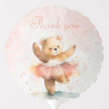 Kleiner Bär Ballerina Aquarellfarbe Rosa Geburtsta