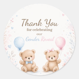 Kleiner Bär Geschlechtsenthüllung Danke Klassisch Runder Aufkleber