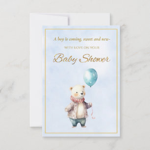 Kleiner Bär hält einen Luftballon Baby Shower