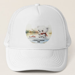 Kleiner Bär hat endlich einen Fisch angelandet Truckerkappe