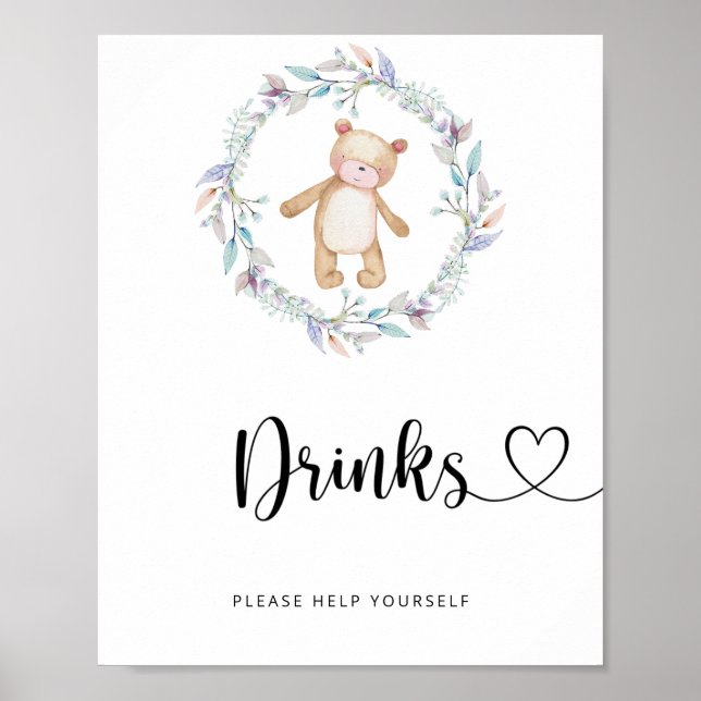 kleiner Bär Trinkt bedient euch Poster (Vorne)