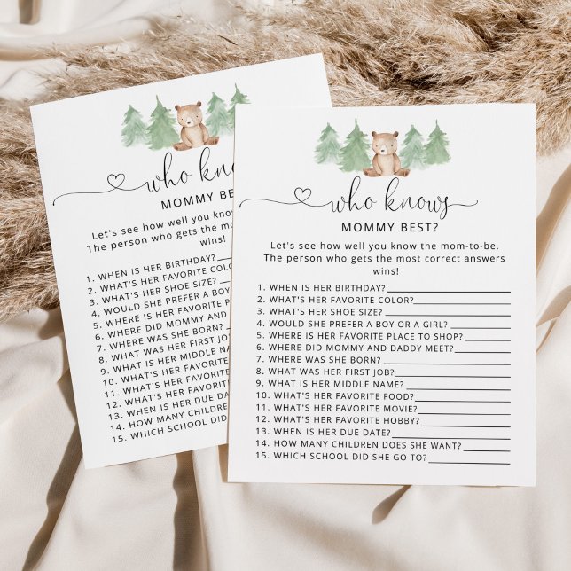 Kleiner Bär Wer kennt das beste Baby Duschspiel (Von Creator hochgeladen)