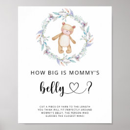 kleiner Bär, wie groß das Bauchspiel der Mama ist Poster