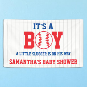 Kleiner Baseball-Schläger-Junge Baby-Party Banner