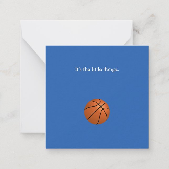 Kleiner Basketball Dankeschön Note Card Mitteilungskarte (Vorderseite)