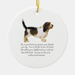 Kleiner Basset Griffon Vendeen Hündin Keramikornament