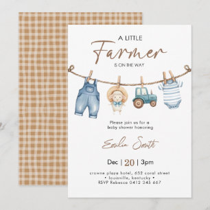Kleiner Bauer Baby Clothesline Babydusche Einladung