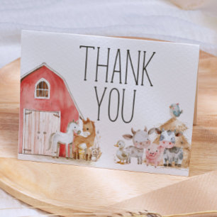 Kleiner Bauernhof Kinderzimmer Tiere Babyparty Dan Dankeskarte