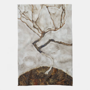 Kleiner Baum im Spätherbst von Egon Schiele Geschirrtuch