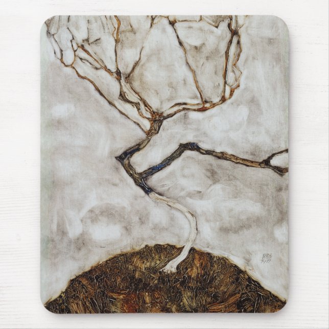 Kleiner Baum im Spätherbst von Egon Schiele Mousepad (Vorne)