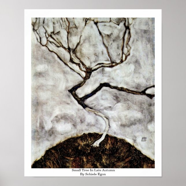 Kleiner Baum im Spätherbst von Schiele Egon Poster (Vorne)