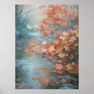 Kleiner Baum neben dem Bach Herbst Feine Kunst Poster