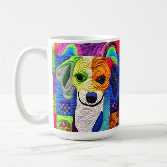Kleiner Beagle-Welpe-Quilt wie Design Kaffeetasse (Links)