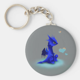 Kleiner blauer Drache der Liebe Schlüsselanhänger