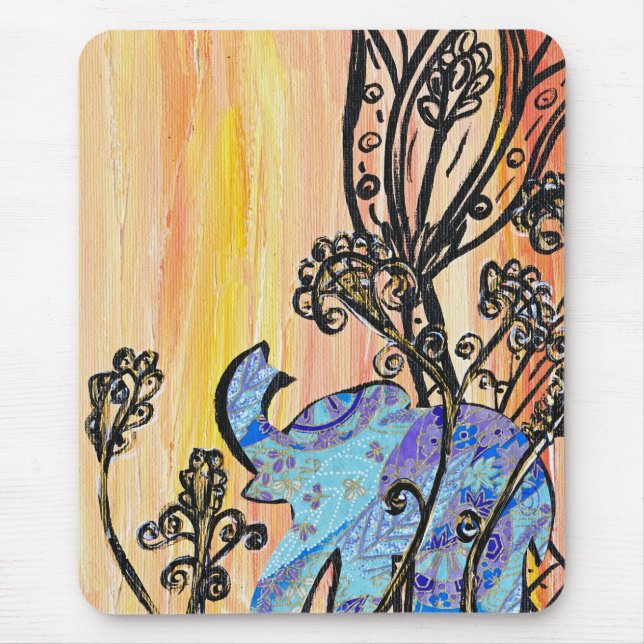 Kleiner blauer Elefant Mousepad (Vorne)