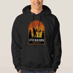 Kleiner blauer Fluss Nebraska Angeln Hoodie