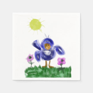 Kleiner Blauer Freudenvogel Serviette