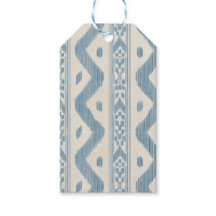 Kleiner blauer Ikat auf Creme