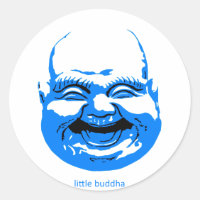 kleiner blauer lachender Buddha