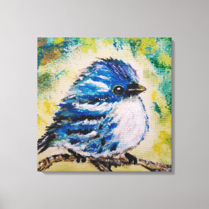 Kleiner blauer Vogel Leinwanddruck