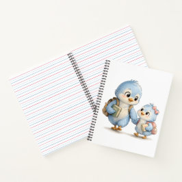 Kleiner blauer Vogel Schreibheft Notizbuch