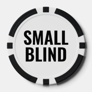 Kleiner Blinder einfacher Schwarz-weißer Text Pokerchips