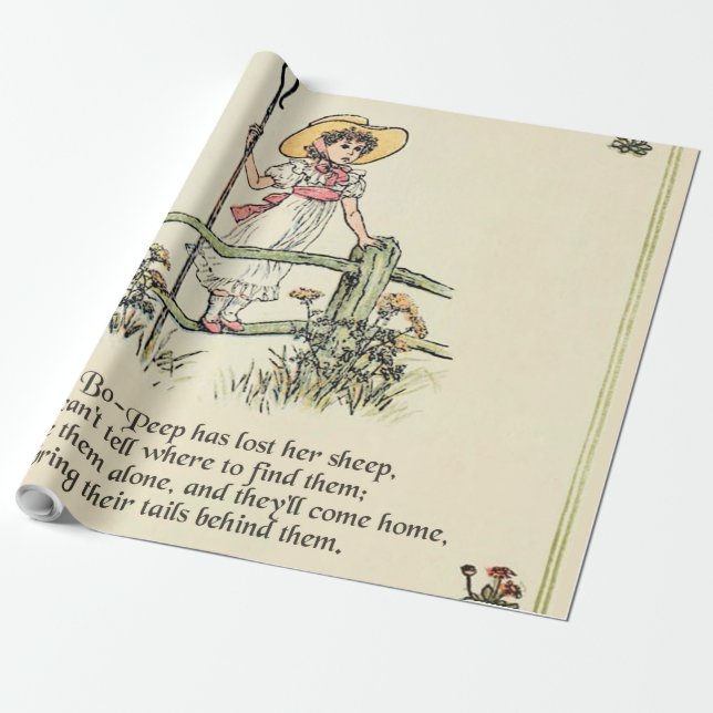 Kleiner Bo-Peep: Klassisches Kate Greenaway-Kinder Geschenkpapier (Ungerollt)