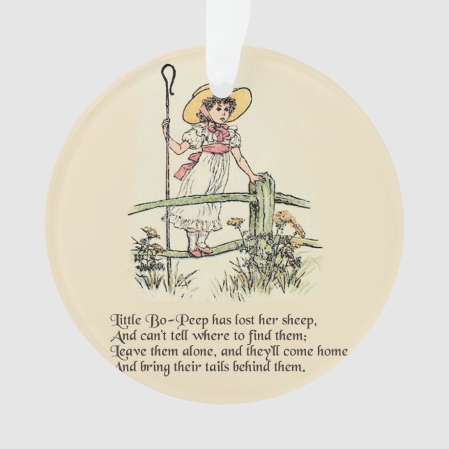 Kleiner Bo-Peep: Klassisches Kate Greenaway-Kinder Ornament (Vorderseite)