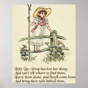 Kleiner Bo-Peep: Klassisches Kate Greenaway-Kinder Poster
