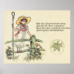 Kleiner Bo-Peep: Klassisches Kate Greenaway-Kinder Poster