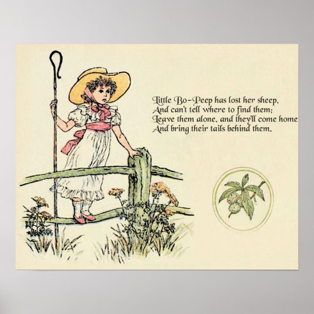 Kleiner Bo-Peep: Klassisches Kate Greenaway-Kinder Poster (Vorne)