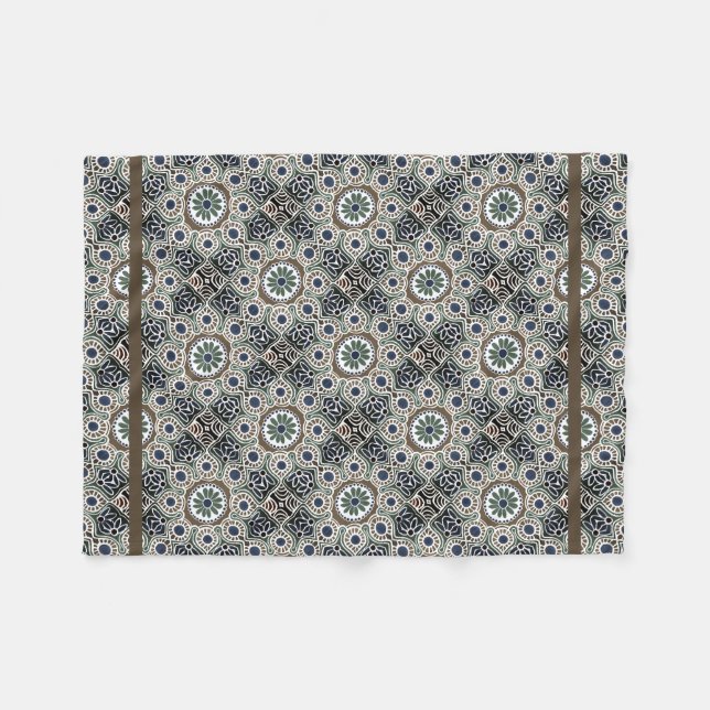 Kleiner Boho mit tan medallien Fleece Blanket (Vorderseite (Horizontal))
