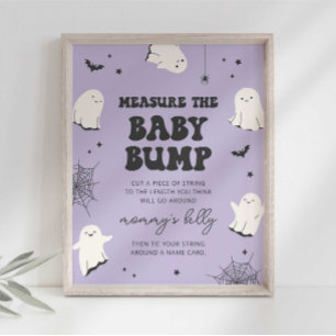 Kleiner Boo - Babybauch messen - Babyparty-Schild Poster