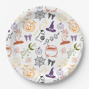 Kleiner Boo fast fällig Grusel-Baby-Party-Muster Pappteller