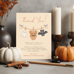 Kleiner Boo Halloween-Baby-Shower Personalisiert Dankeskarte