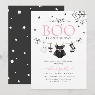 Kleiner Boo ist auf dem Weg Halloween-Baby-Party Einladung