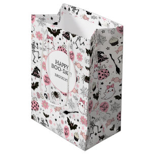 Kleiner Boo Pink Mädchen Halloween Geburtstag Mittlere Geschenktüte