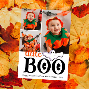 Kleiner Boo! Spookes Niedliches Halloween-Foto Feiertagskarte